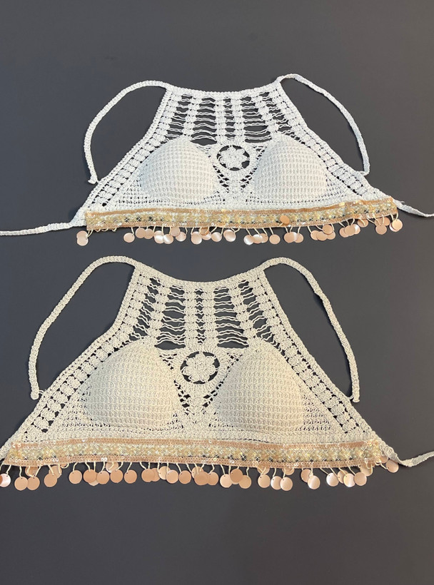 نیمتنه ی مکرومه مدا جلوبندار