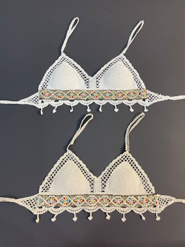 نیمتنه ی مکرومه مدل خرجکار