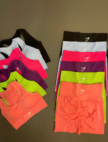 ست نیمتنه و شلوارک ورزشی زنانه مدل سیملس جیم شارک کد 0559