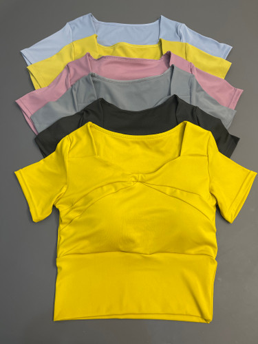 کراپ فلامنت زنانه مدل استین کوتاه کاپدار کد 0721